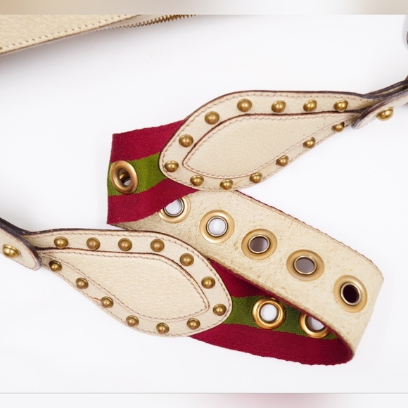 ❌️❌️SOLD❌️❌️AY05❤️ GUCCI Monogram Pelham Studded Shoulder Bag - Picture 9 of 14